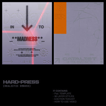 Hard-Press Realistic Emboss Effect Suite.