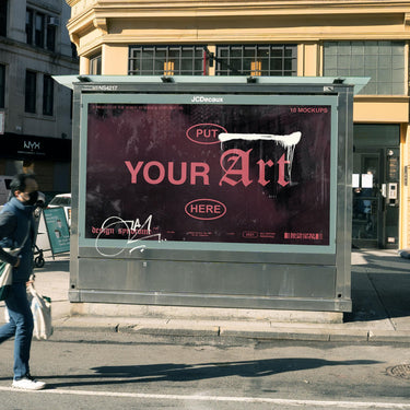 Bus Stop Sign Mockup